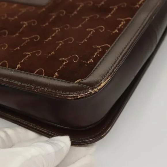 Authentic GIVENCHY Shoulder Bag Suede Brown Gold - Picture 8 of 16